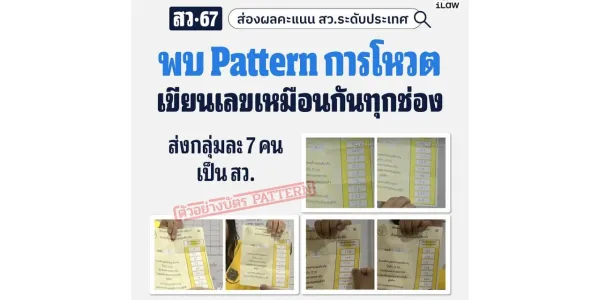 'ไอลอว์' เปิด Pattern การโหวต เขียนเลขเหมือนกันทุกช่อง ส่งกลุ่มละ 7 คนเป็น สว.