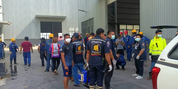 เกิดอุบัติเหตุสารเคมีระเบิดในโรงงานที่นิคมฯ บ่อทอง 33 จ.ปราจีนบุรี