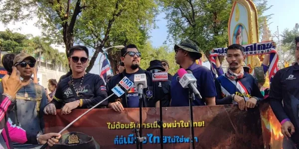 ไทยไม่ทน ชุมนุมหน้า UN ต้าน Bright Future ปมหนุนแรงงานพม่า