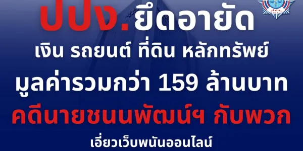 ปปง. มีมติยึดอายัดทรัพย์ 'ชนนพัฒฐ์' กับพวก 159 ล้านบาท พบเส้นทางการเงินเอี่ยวเว็บพนัน