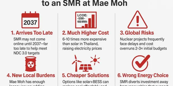 อดีตผู้อำนวยการกรีนพีซประเทศไทย ชี้ไม่ควรเดินหน้าโครงการนิวเคลียร์ SMR ที่แม่เมาะ