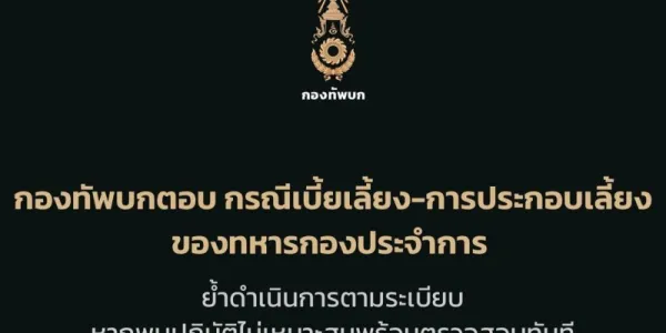 ทบ.ตอบกรณีเบี้ยเลี้ยงของทหารกองประจำการ