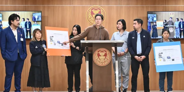 'สหัสวัต' และทีมประกันสังคมก้าวหน้า แถลงตั้งข้อสังเกตมีความพยายามอย่างเป็นระบบ  เปลี่ยนสูตรการเลือกตั้งบอร์ด สปส. หวังกีดกันสมาชิกทีมประกันสังคมก้าวหน้า 
