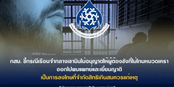 กสม. ชี้เรือนจำเขาบินห้ามผู้ต้องขังไม่โกนหนวดเคราพบแพทย์-เยี่ยมญาติ เป็นการจำกัดสิทธิเกินสมควร